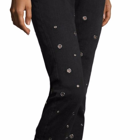 HUDSON New Jeans Crystal Jewel Grommet Pants USA BLACK Work to Party Womens HP🎉 - Picture 3 of 9